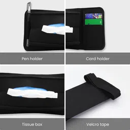 hasthip Car Organizer Sun Visor Organizer Felt Clip On Tissue Paper Box Multi Vehicle Tissue Dispenser image 3