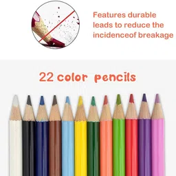 climberty 180 Pc Art Set Box Drawing Kit with Crayons Pencils image 5