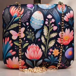 ARTKLIM Floral Printed Box Clutch-image-52