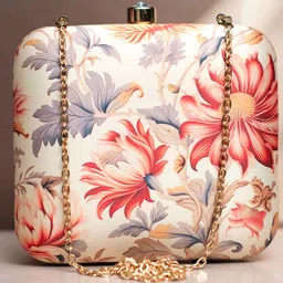 ARTKLIM Floral Printed Box Clutch-picture-13