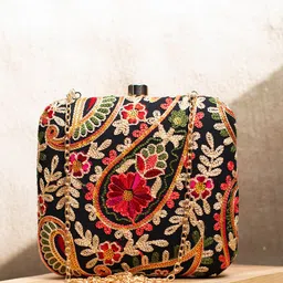 ARTKLIM Embroidered Box Clutch image 1
