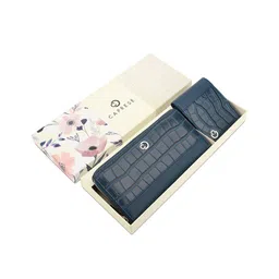 Caprese Set Of 2 Abstract Textured Leather Zip Around Wallets image 3