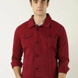 emmy word Men Solid Denim Jacket-picture-16