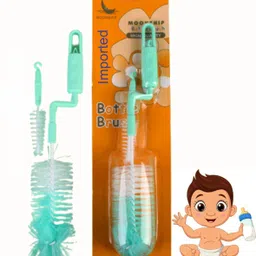 dr-gentle Premium Premium 2pc Baby Bottle Cleaning Brush Moonship Brush (Multicolor)-picture-20