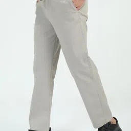 bellaciao clothings co Men Relaxed Grey Linen Blend Trousers image 3