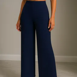 fabflee Pack of 2 Women Comfort Fit Multicolor Cotton Blend Trousers image 3