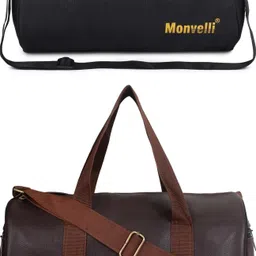 monvelli 20 L Gym Duffel Bag - GYM DUFFLE BAG FOR INDOOR OUTDOOR SPORTS - Black, Brown-picture-23