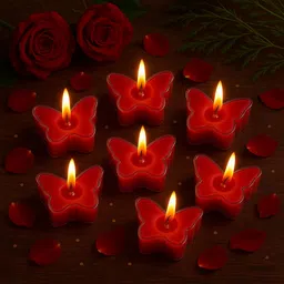 bebos world private limited BW Wax & Wick Butterfly Shape Tealight Candles | Plastic Jar | Package of Candle Candle-picture-39