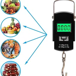 NIMYANK Digital Hanging Scale, LCD Screen 50kg weight capacity, green backlight Weighing Scale image 2