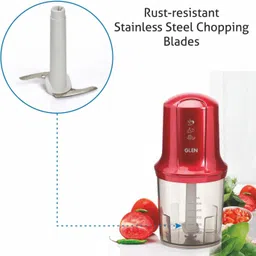 glen Electric Chopper 200 Watt SA4040 Whisking Disc Chops Nuts 500ml Large Bowl Electric Vegetable & Fruit Chopper image 2