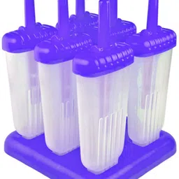 karp Set of 6 Reusable Ice Cream Maker Popsicle Mold Purple Plastic Ice Cube Tray-picture-13