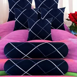 urmila creation Microfibre Bolster Pack of 7 Stripes 5 Cushion 2 Bolster-picture-37
