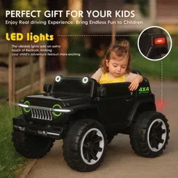 toyify 4x4 Electric LED Lights, Music, Dual Seat, Remote – Premium Off-Road Style Car Battery Operated Ride On image 4