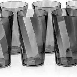 pixna (Pack of 6) Twisted Pattern Plastic Water Glasses, Glassware & Drinkware, Glass Set Water/Juice Glass-picture-14