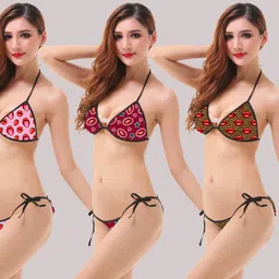 lola dola Printed Women Bikini Multicolor Swimsuit image 3