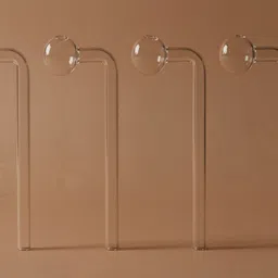 wishingbell natural 6 inch Bend Glass Oil Burner Pipe Transparent (Pack of 4) Borosilicate Glass Inside Fitting Hookah Mouth Tip-picture-37