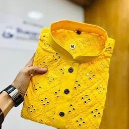 tezys Men Embroidered Cotton Blend Straight Kurta image 3