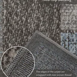 obsessions Blue and Brown Geometric 4x6 Feet Machine Made Carpet image 4