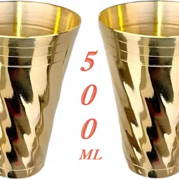 (Pack of 2) Heavy Kansa Glass – 600 gm Each | Luxury Bronze Zamboo Ayurveda Drinkware Glass Water/Juice Glass-image-33