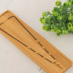 Brandsoon Set Of 2 Gold-Plated Black Beaded Mangalsutra image 1