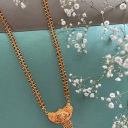 Digital Dress Room Gold-Plated & Black Beaded Mangalsutra-image-20