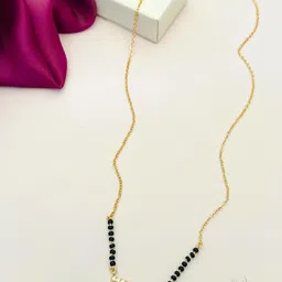 Anouk Gold-Plated American Diamond Stone-Studded & Beaded Mangalsutra-picture-24
