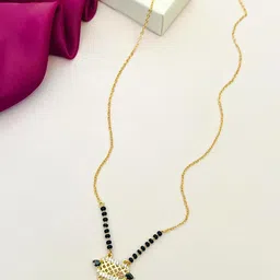 Anouk Gold-Plated American Diamond Studded & Beaded Mangalsutra-picture-41