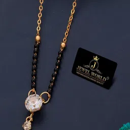 JEWEL WORLD Gold-Plated Stone-Studded & Beaded Mangalsutra-picture-41