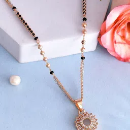 Voylla Rose Gold-Plated Stones and Beads Mangalsutra-picture-53