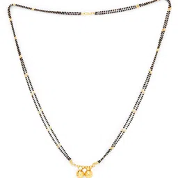 Digital Dress Room Set Of 2 Gold-Plated Black Beaded Mangalsutra image 3