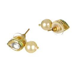 Priyaasi Gold-Plated White Pearl  & Kundan Beaded Mangalsutra image 5