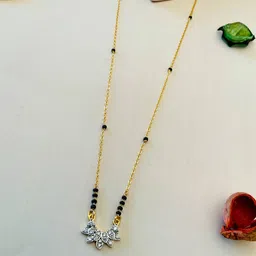 ABDESIGNS Gold-Plated Stones Studded and Beaded Mangalsutra image 5