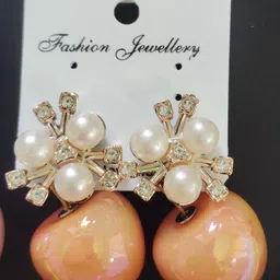 pearlora Earning Amber Brass Drops & Danglers-picture-24