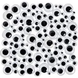 imtion ( Googly eyes 50 pcs ) mix size craft making googli eye stuffed, soft toys, dolls, artistry google eye (5 different sizes, black and white) craft decoration work-Black;White-picture-11