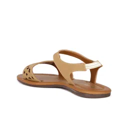 Bata Women Beige Laser Cuts Open Toe Flats image 2