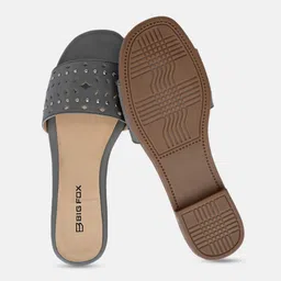 Big Fox Women Textured Laser Cuts Open Toe Flats image 3