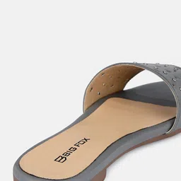 Big Fox Women Textured Laser Cuts Open Toe Flats image 5