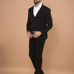 canary london Men 3-Piece Formal Suit Solid Suit image 3