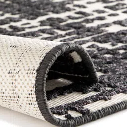 ddecor Black Abstract Polyester 4 ft x 6 ft Machine Made Carpet image 5