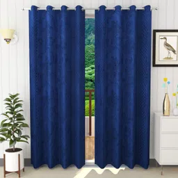 ville style 214 cm (7 ft) Polyester Semi Transparent Door Curtain (Pack Of 2) image 2