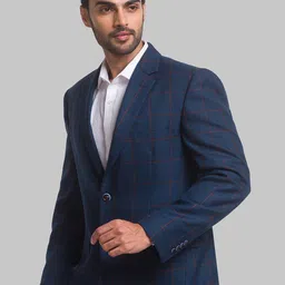 park avenue Men Checkered Double Breasted Formal Blazer image 3