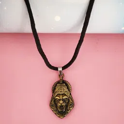 m men style Religious Hindu Idol God Vishnu Narsimha Pendant Necklace Rhodium Zinc, Metal Pendant image 1