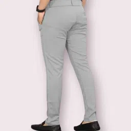 trending stellalifestyle Men Slim Fit Grey Lycra Blend Trousers image 2
