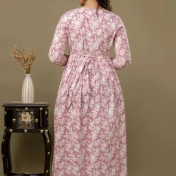 murli kurti Floral Print Pure Cotton Stitched Flared/A-line Gown image 4