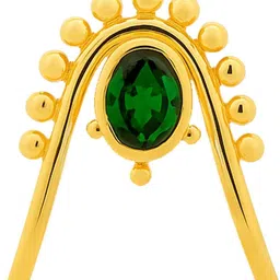 NIPURA Nipura 925 Sterling Silver 18kt Gold-plated CZ Emerald Adjustable Vanki Ring Cubic Zirconia Silver ring-picture-23