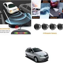pecunia Parking 0204 DIY LED Car Reverse Sensor Kit with 4 Sensors & Buzzer Alarm Parking W6 Parking Sensor image 1