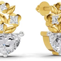 Sparkles Certified Lab Grown Diamond Yellow Gold 14kt Stud Earring-picture-12