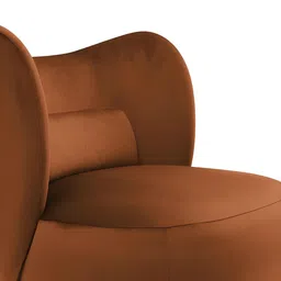 the flamingo life Venus Fabric Arm Chair In Rust Colour image 3