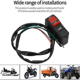 aksmit Motorbike Headlight ON/OFF Button Connector Switch with 2.1A USB Charge 2 A Bike Mobile Charger image 4