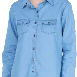 houseofcommon Women Regular Fit Self Design Button Down Collar Casual Shirt-picture-16